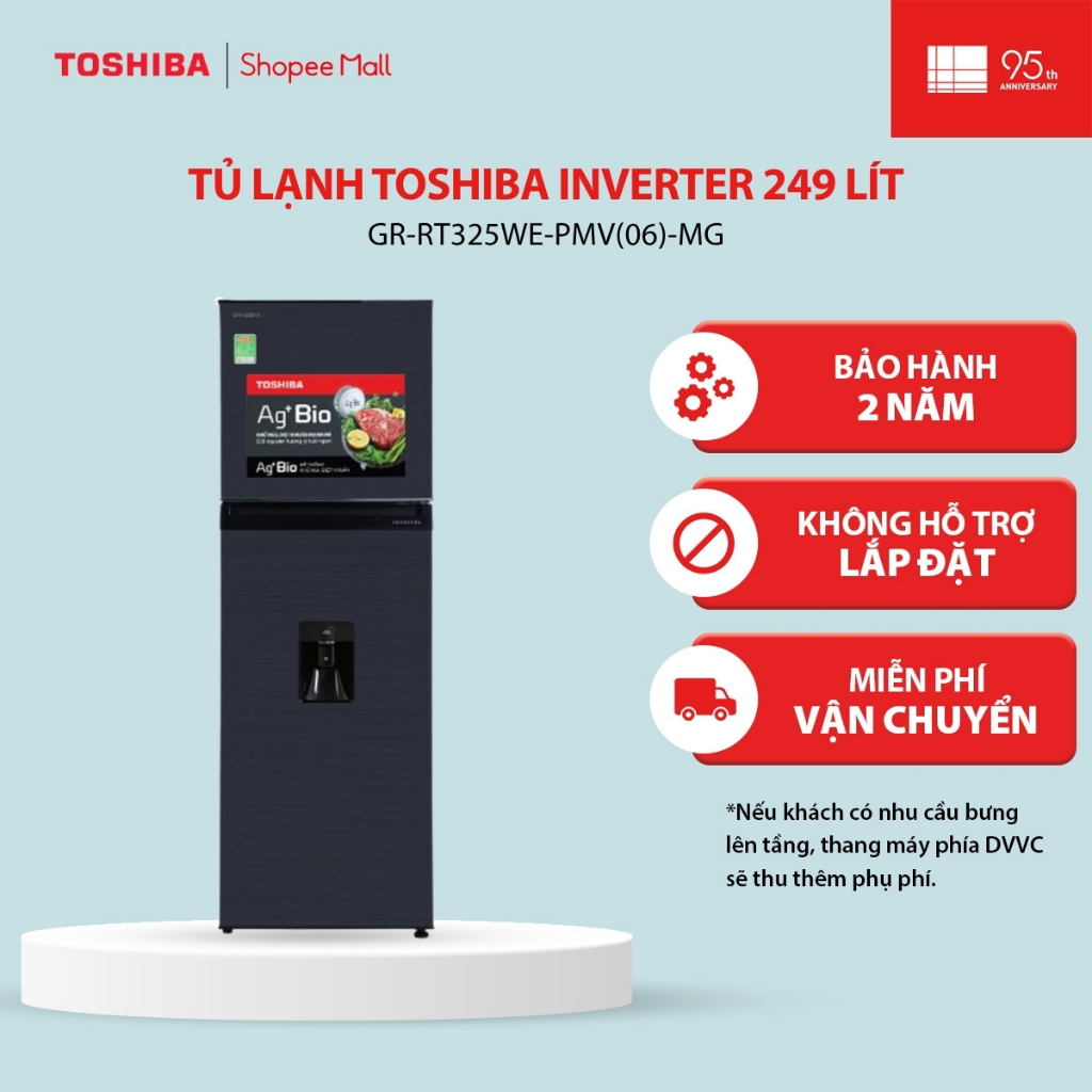 [Freeship] Tủ lạnh Toshiba Inverter 249 lít GR-RT325WE-PMV(06)-MG - Bảo hành chính hãng 2 năm