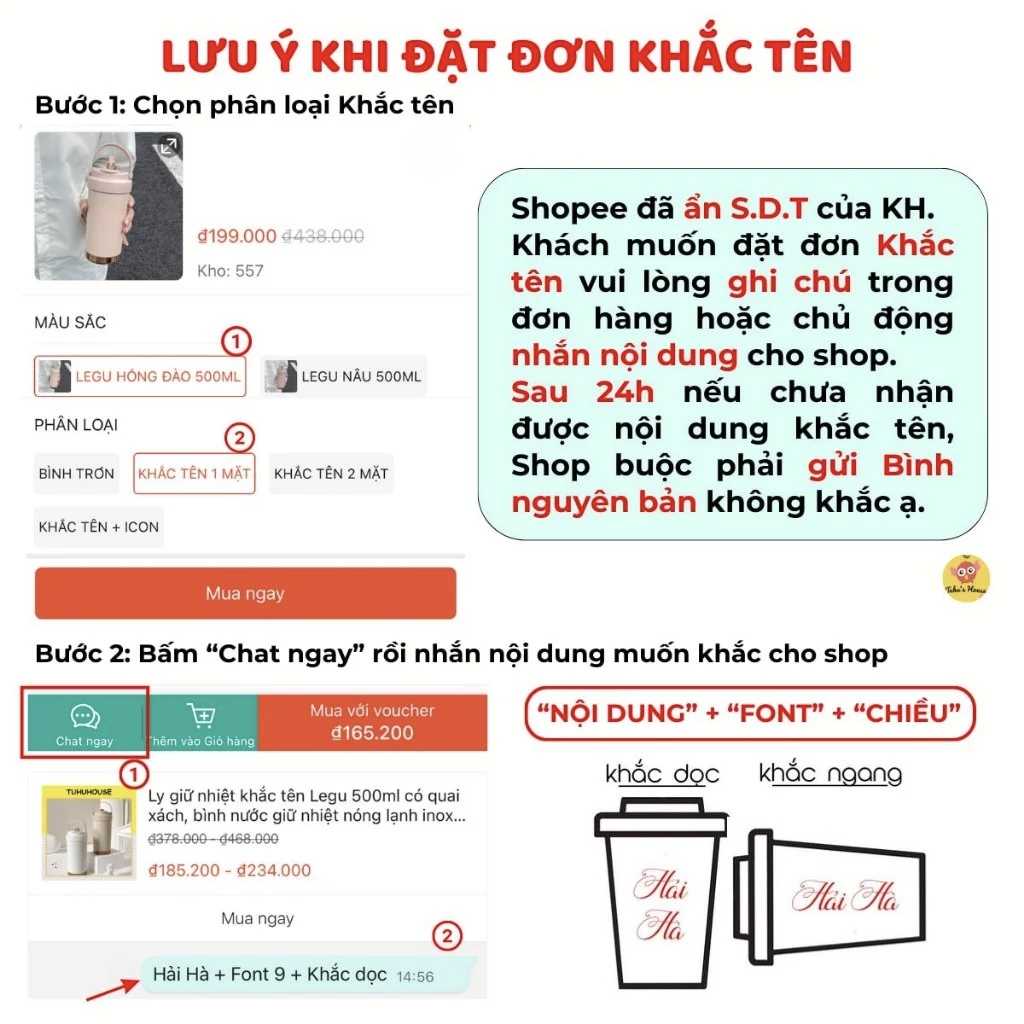 Ly giữ nhiệt khắc tên SIMPLE 735ml, cốc nước nóng lạnh inox 316 cao cấp có quai xách tiện lợi – TUHUHOUSE | BigBuy360 - bigbuy360.vn