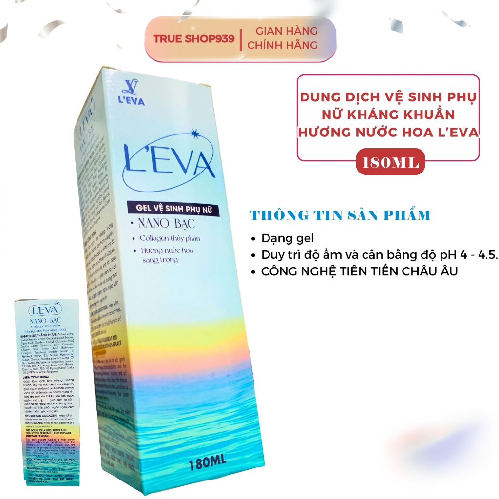 Dung dịch vệ sinh phụ nữ kháng khuẩn hương nước hoa L'EVA 180ml