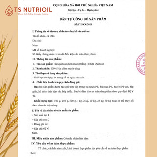 Diêm Mạch Trắng Hữu Cơ Giàu Protein Thực Vật, Không Gluten, Quinoa Trắng TS Nutrioil