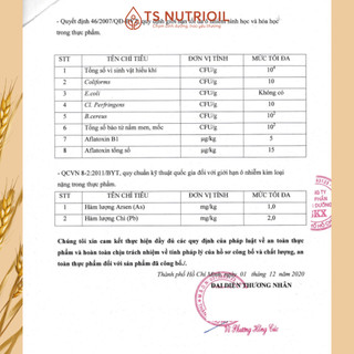 Diêm Mạch Trắng Hữu Cơ Giàu Protein Thực Vật, Không Gluten, Quinoa Trắng TS Nutrioil