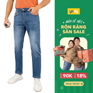 Quần jean nam Yody slim coolmax dáng đứng khỏe khoắn năng động QJM5043