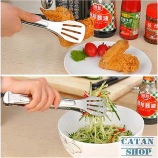 Kẹp Thực Phẩm Inox 29cm Đa Năng Dùng Gắp Đồ Nướng Đồ Chiên Bánh Mì Salad Bền Đẹp Tiện Lợi-GD785-KepTP-Lon