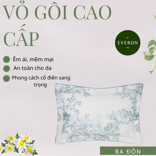 Vỏ Gối Nằm Everon EPC26012 – Vườn Cổ Điển – Họa Tiết Hoa Tinh Tế, Vải Mềm Mịn, Thoáng Khí, An Toàn Cho Da