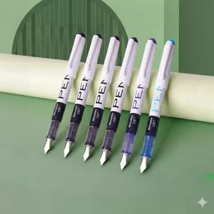 2 Bút Máy Gel FP34, Mực Nhanh Khô Viết Êm Trơn Ngòi 0.38mm Chuẩn Nét Chữ Cho Các Bé Học Sinh Tiểu Học.