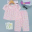 Bộ tole bé gái tay ngắn quần dài cột nơ phối ren cổ áo 10-42kg - Đồ bộ tole Flower
