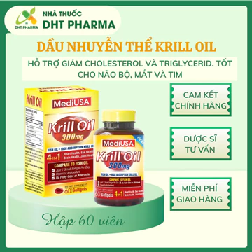 Dầu nhuyễn thể Krill oil bổ sung Omage 3 MediUSA - Hộp 60 viên