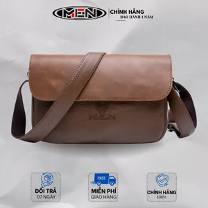 Túi đeo chéo da nam nữ SONG ĐÔI siêu dày kiểu trơn nắp gập M.E.N Plaine [ĐƠN GIẢN]