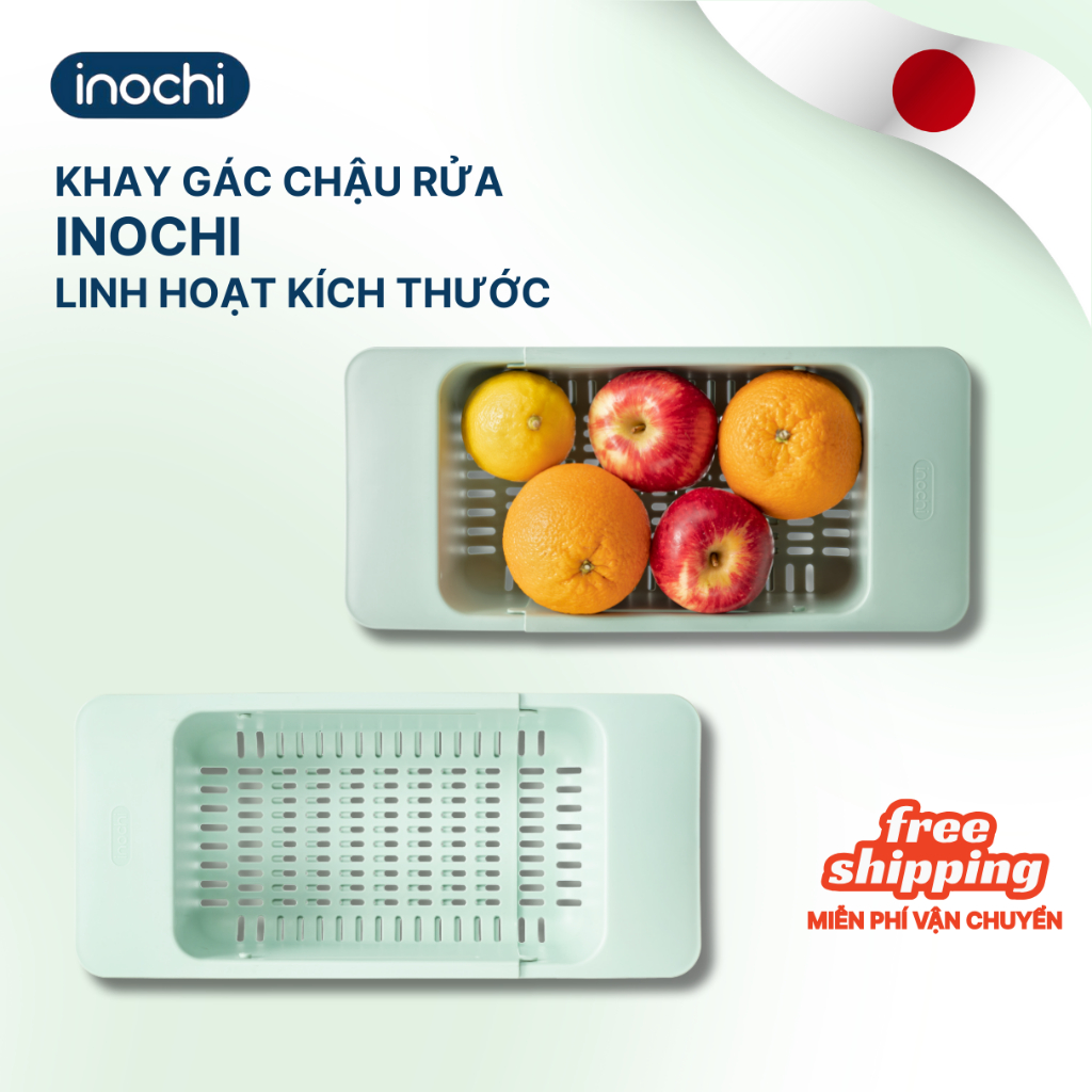 Khay đa năng ĐỂ BỒN RỬA CHÉN YOKO INOCHI, đựng thực phẩm, gác bồn rửa bát rút gọn, tiện lợi