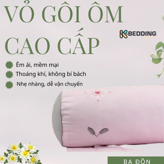 Vỏ Gối Ôm Hàn Quốc K-Bedding by Everon KMTS 80x100cm – Microtencel Mềm Mịn, Thêu Họa Tiết Sang Trọng, 1 Cái