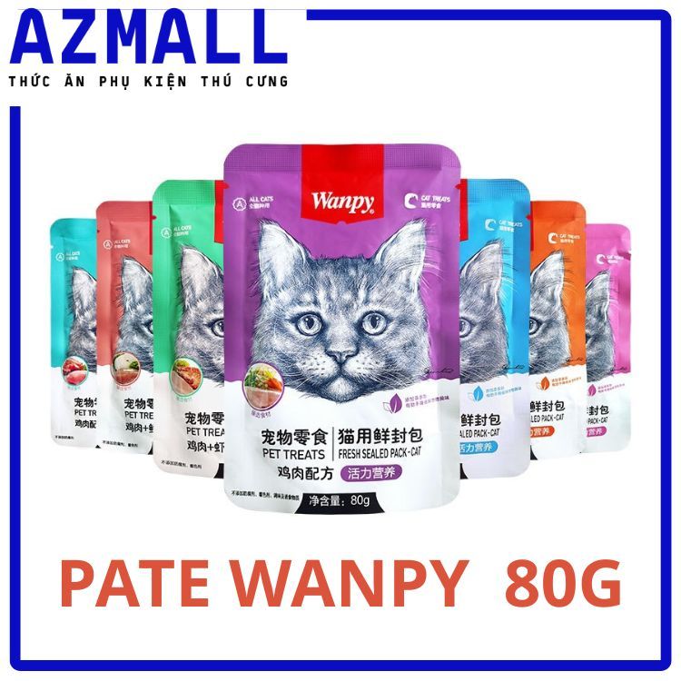 Pate Wanpy 80g Cho Mèo - Thức Ăn Dinh Dưỡng Nhiều Vị Cho Thú Cưng