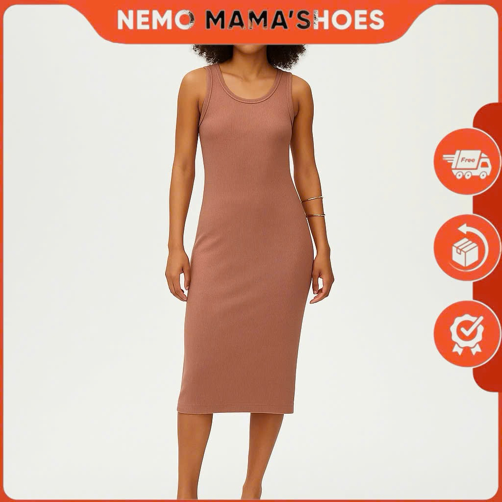 F21 ĐẦM THUN NỮ ÔM BODY QUYẾN RŨ MÀU NÂU SIZE M (220712007)