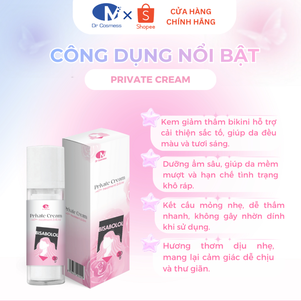 Kem Dưỡng Hồng Vùng Kín, Giảm Thâm, Làm Hồng Tự Nhiên Hiệu Quả 30g Dr Cosmess