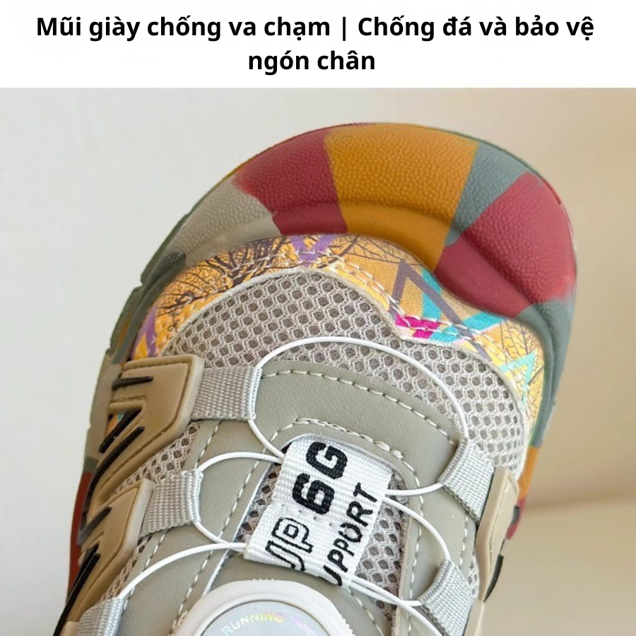 [M152] Giày Thể Thao Bé Trai Nút Vặn Thông Minh – Giày Sneaker Trẻ Em Siêu Nhẹ, Đế Chống Trơn Trượt Cao Cấp TH Kids