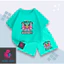 Set Bộ Mùa Hè Cho Bé, Hình Kitten Girl University Est. 1992, Thun Cotton Mềm Mại Co Giãn Tốt (M343)