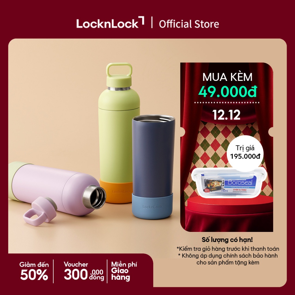 Bình giữ lạnh (KHÔNG GIỮ NƯỚC NÓNG) LocknLock Balance Fit Tumbler LHC4400 dung tích 700ml bằng thép không gỉ - 3 Màu