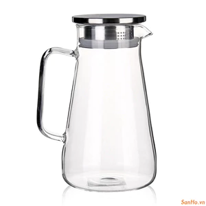 Bình thủy tinh chịu nhiệt nắp inox dung tích 1,4L