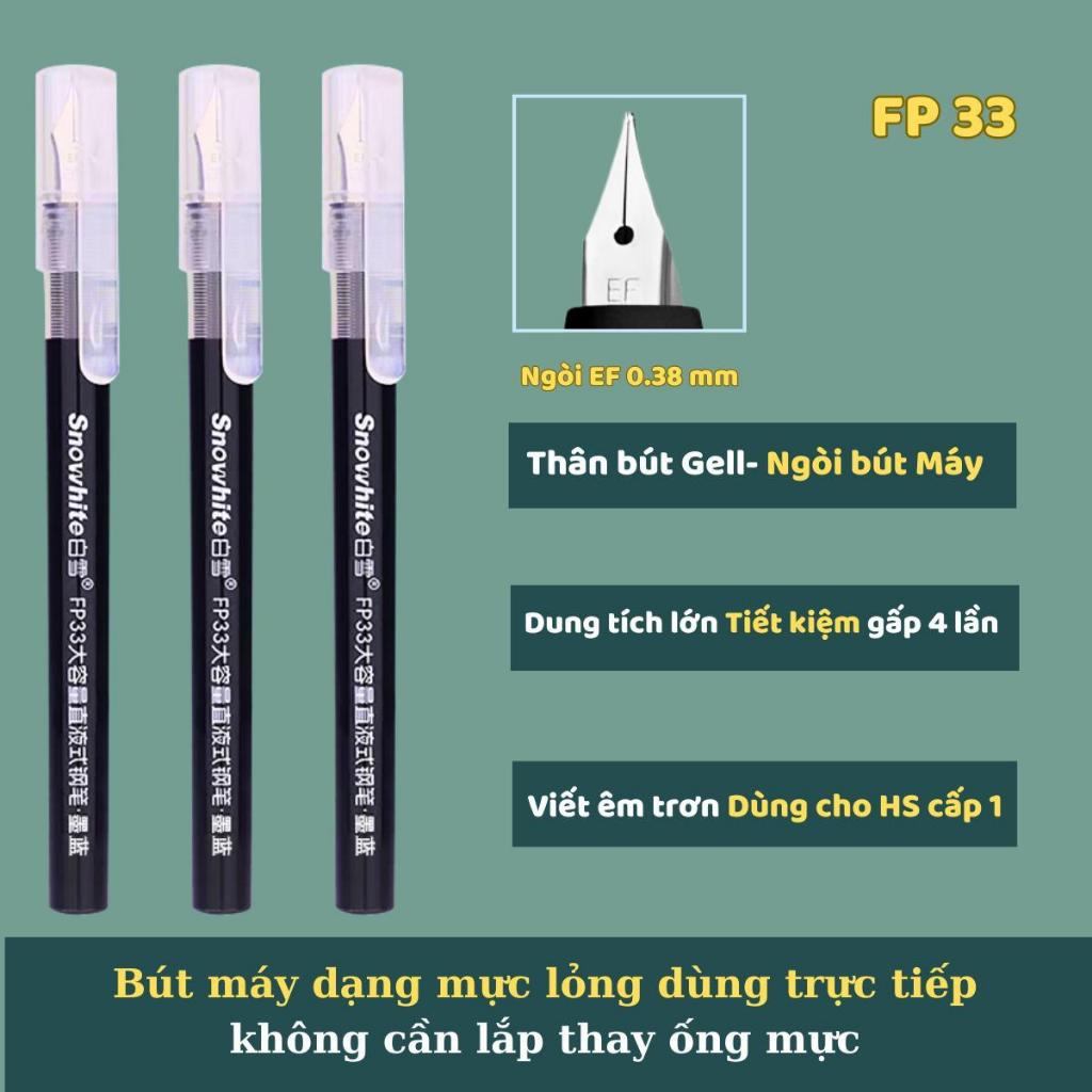 ( Mẫu Mới ) 3 Bút Máy Gel FP33 - Mực Có Sẵn, Viết Êm Trơn, Ngòi EF 0.38mm Dùng Cho Học Sinh Tiểu Học & Văn Phòng.