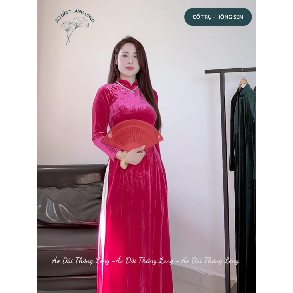 [SẴN HÀNG - HỎA TỐC] Áo dài truyền thống 2 tà dáng suông nhung tuyết nhẹ nhàng, thướt tha - Áo Dài Thăng Long