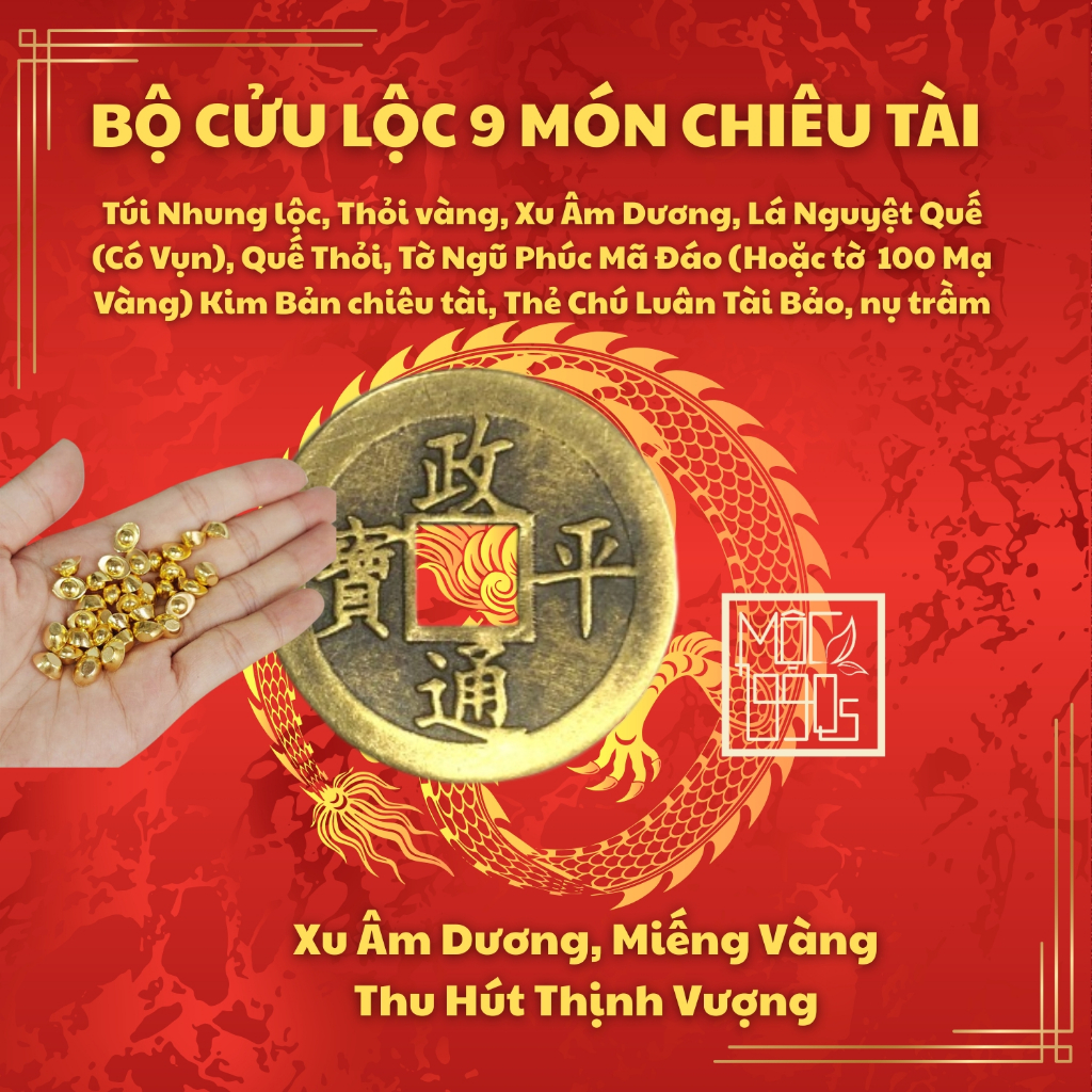 Bộ Cửu Lộc 9 Món Chiêu Tài Phong Thủy Đài Loan Đã Thỉnh.