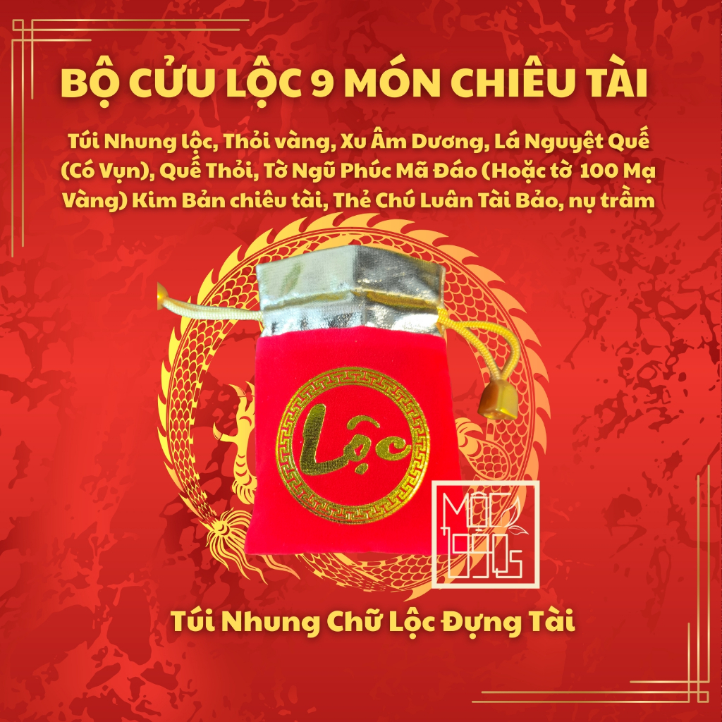 Bộ Cửu Lộc 9 Món Chiêu Tài Phong Thủy Đài Loan Đã Thỉnh.