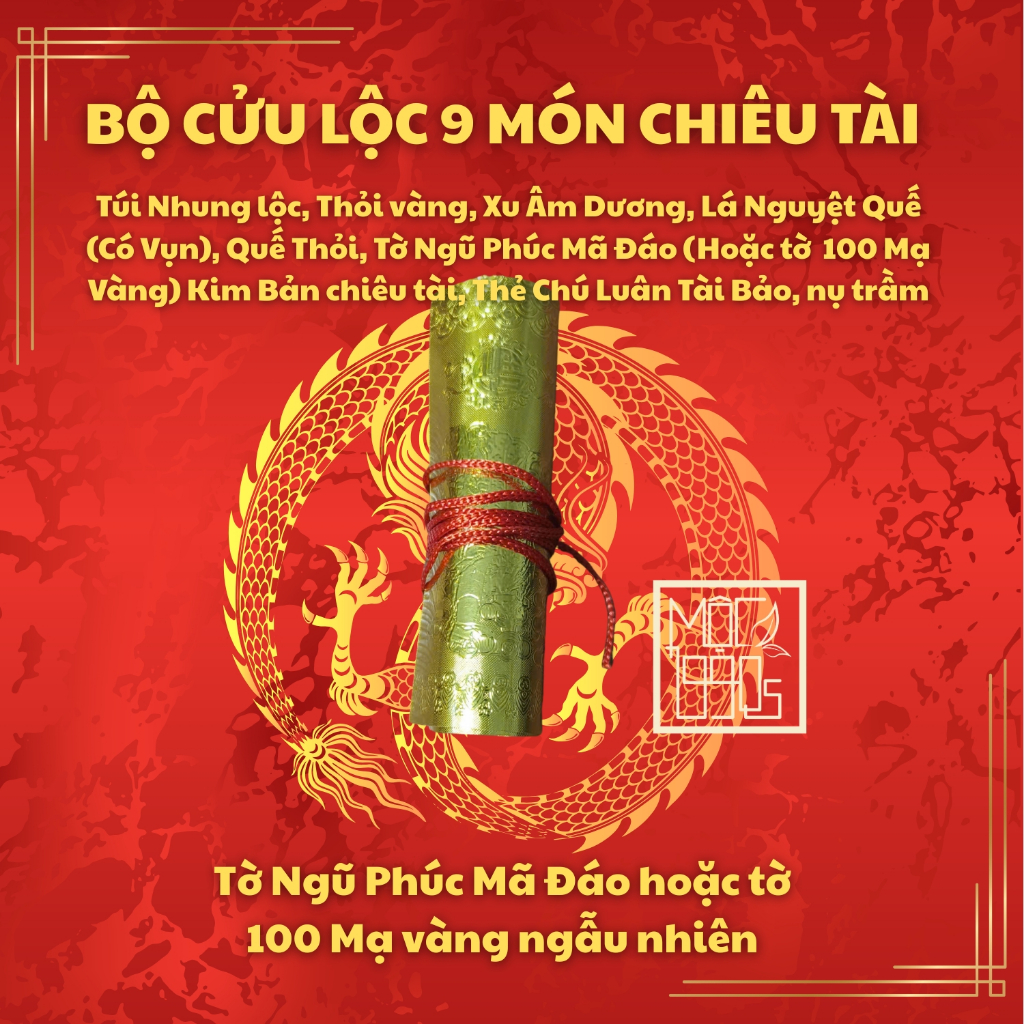 Bộ Cửu Lộc 9 Món Chiêu Tài Phong Thủy Đài Loan Đã Thỉnh.