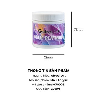 Màu Acrylic 250ML Global Art Dạng Hũ Màu Đặc Vẽ Trên Mọi Chất Liệu, Có Độ Che Phủ Cao M70028