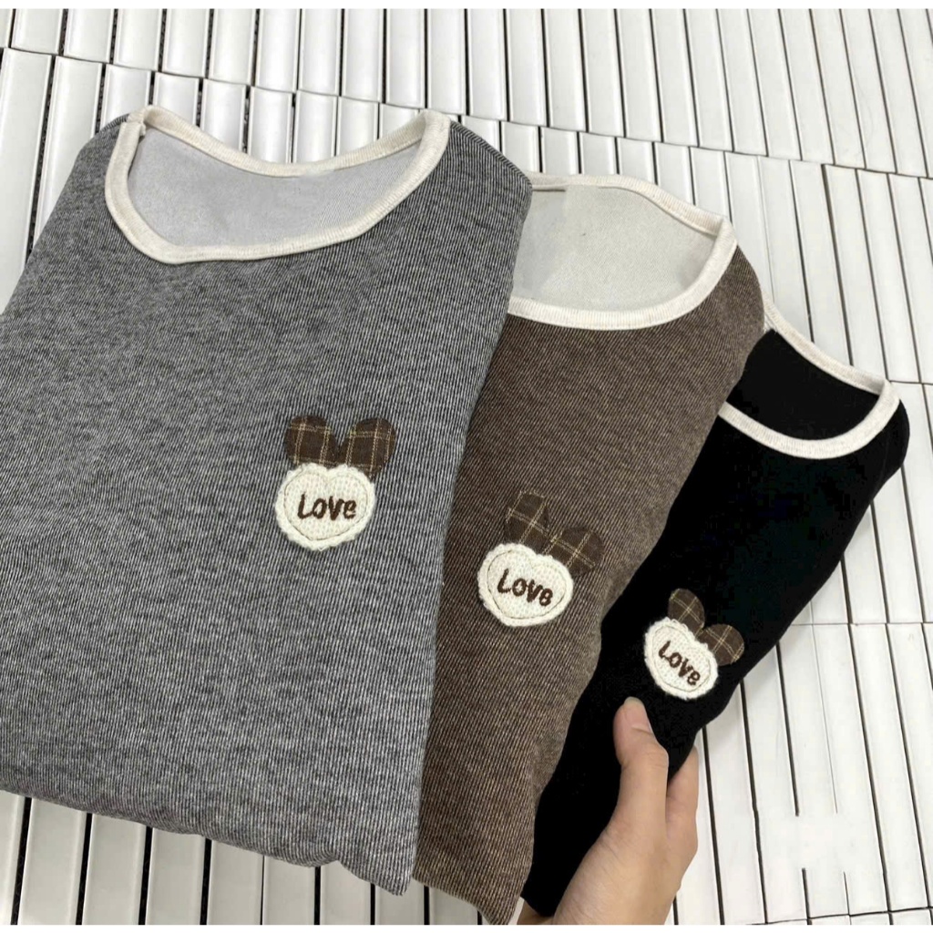 2026. [BỘ TAG LOVE] Sét chất len lông thỏ mềm, dày áo dài tay+ quần baggy. Đủ size SMLXL 40kg- 70kg