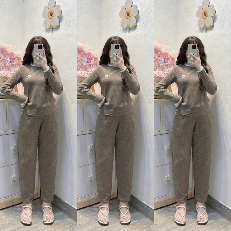 2026. [BỘ TAG LOVE] Sét chất len lông thỏ mềm, dày áo dài tay+ quần baggy. Đủ size SMLXL 40kg- 70kg