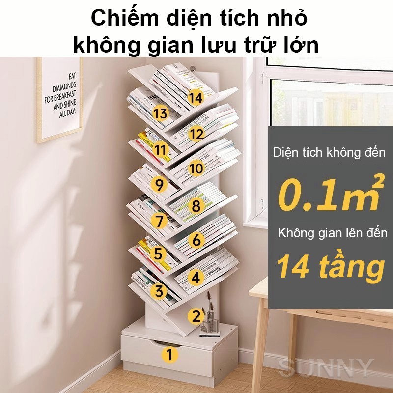 SUNNY Kệ sách có ngăn kéo kệ để sách lưu trữ để bàn thiết kế đơn giản kệ sách đa năng phòng làm việc