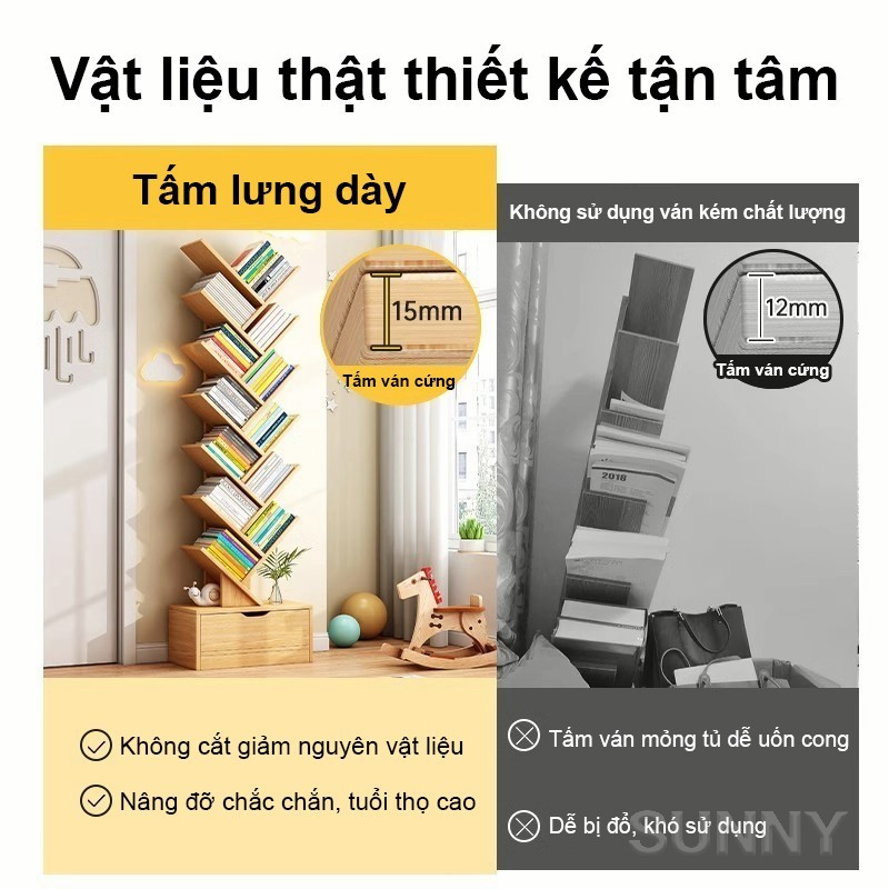 SUNNY Kệ sách có ngăn kéo kệ để sách lưu trữ để bàn thiết kế đơn giản kệ sách đa năng phòng làm việc