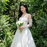 Váy cưới đi bàn cô dâu  2in1 Đầm Cúp + Bẹt Vai Đính Hoa Rơi  full size s/m/l/xl nhận may theo số đo bigsize — ảnh 3