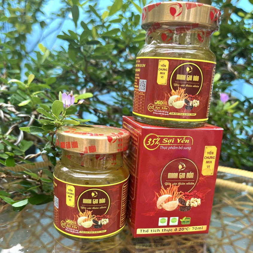 Combo 10 hũ yến chưng sẵn- Yến sào cao cấp Minh Gia Bảo - Yến sào (35%), đường phèn (10%) - 70ml