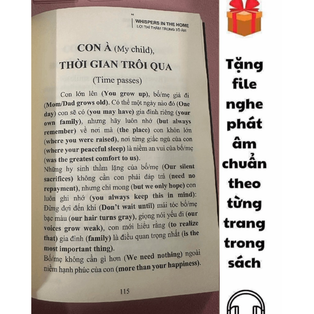 Sách Song Ngữ Lời Thì Thầm Trong Tổ Ấm - Whispers In The Home - Chính Hãng + Mã File Nghe