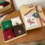 Set Combo Tất Vớ Nữ Cổ Cao Chất Len Xù Cổ Nhún Haste Thêu Noel Giáng Sinh Chất Liệu Len Cotton Quà Tặng