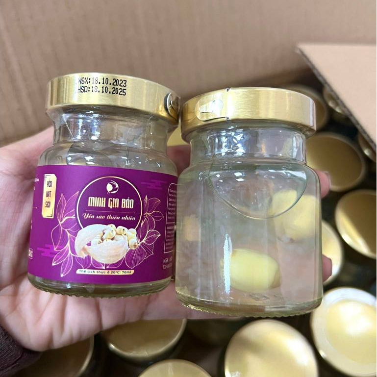 Yến hũ chưng sẵn Hạt Sen - Yến sào cao cấp Minh Gia Bảo - Yến sào (35%), đường phèn (10%) - 70ml