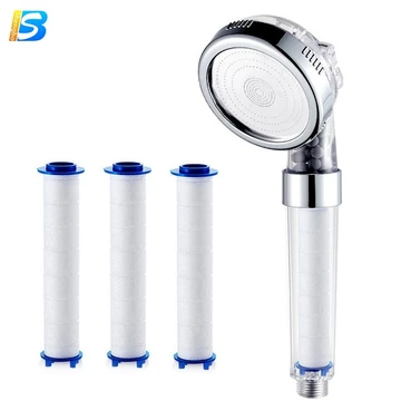 Vòi sen tăng áp Shengbo Vòi sen trong suốt 3 chế độ Lõi lọc PP + hạt ion âm lọc nước