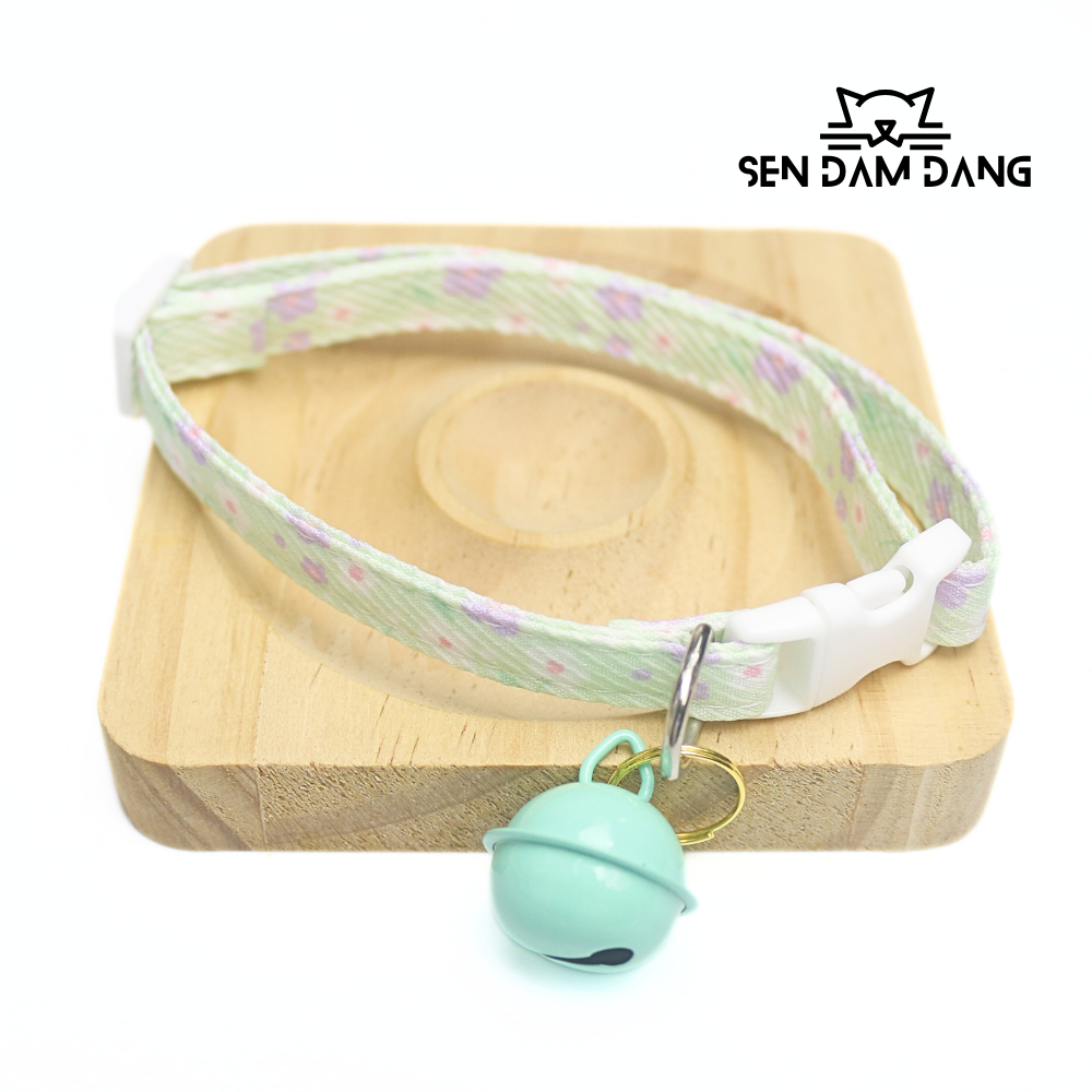 Vòng Cổ Vải Trơn Có Chuông Cho Mèo Size 18-30cm (2-5kg)