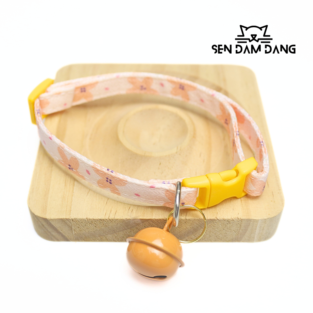 Vòng Cổ Vải Trơn Có Chuông Cho Mèo Size 18-30cm (2-5kg)