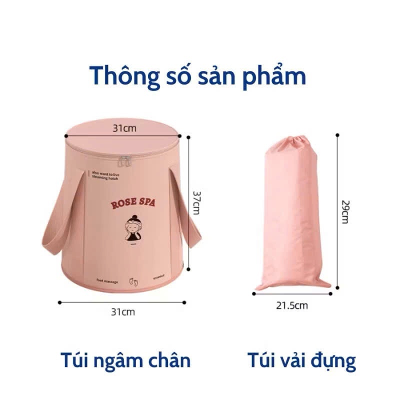 Túi ngâm chân gấp gọn đa năng , giữ nhiệt tốt, tiện lợi massage thư giãn tại nhà