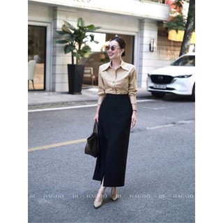Chân váy suông dài quai nhê HAGOO phong cách công sở thanh lịch  [CV80571]