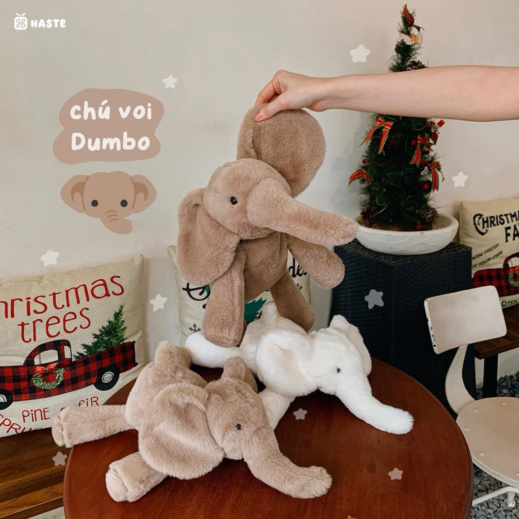 Gấu Thú Bông Voi Nâu Trắng Sleepy Nâu Trắng Nằm Lười Lông Ngắn Quà Tặng Độc Đáo Lông Xù Siêu Mềm Mịn Siêu Dễ Thương