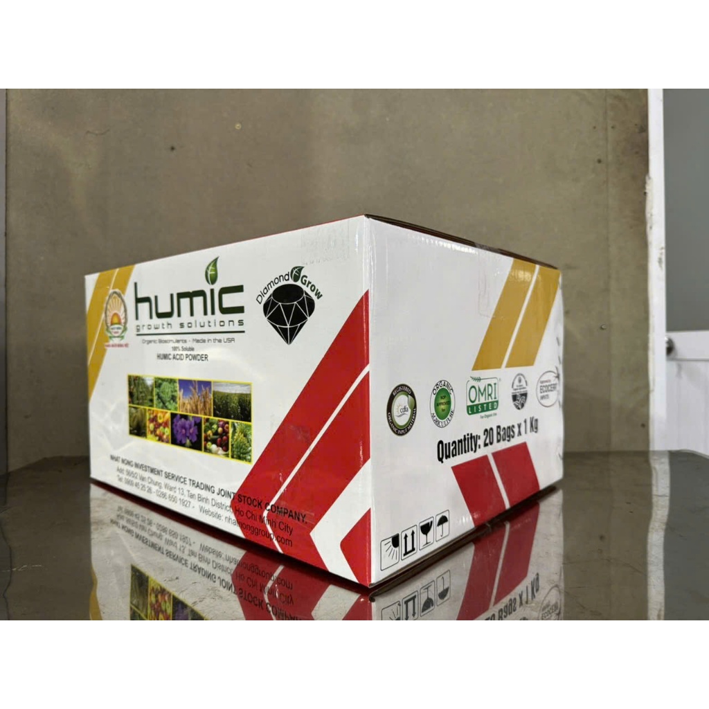 DIAMOND GROW HUMIK POWDER (Humic Mỹ 95% hàng chính hãng) thùng 20kg/20 gói