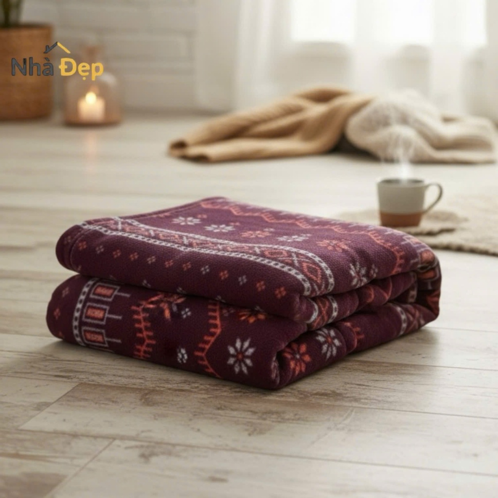 Chăn nỉ kẻ văn phòng, mền văn phòng  dày dặn mềm mại nhiều kích thước