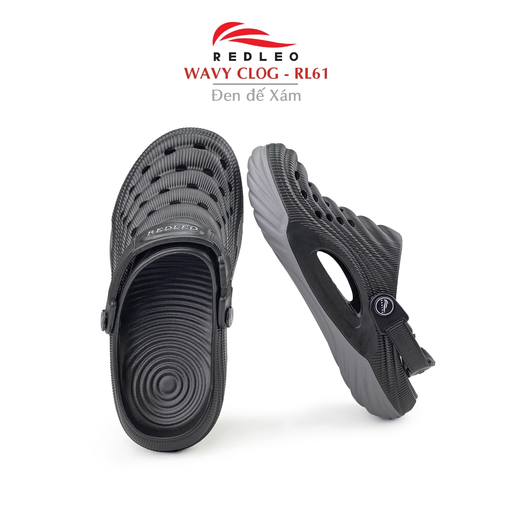 Dép Sục REDLEO Wavy Đúc Nguyên Khối Unisex Siêu Nhẹ Phối Màu Thời Trang Đế Rãnh Sâu Chống Trượt RL61