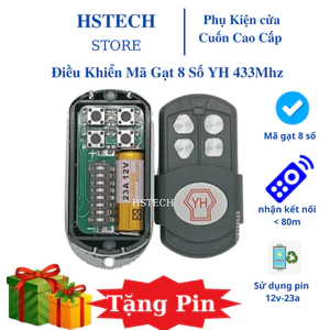 Remote cửa cuốn mã gạt YH Hstech tần số 433mhz bảo hành 1-1 hỗ trợ trọn đời