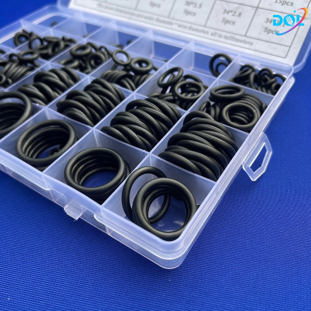 Hộp 400 gioăng cao su và 200 ron cao su chất lượng thay thế băng tan, ron chỉ cao su 24 size chịu dầu, nhiệt độ cao