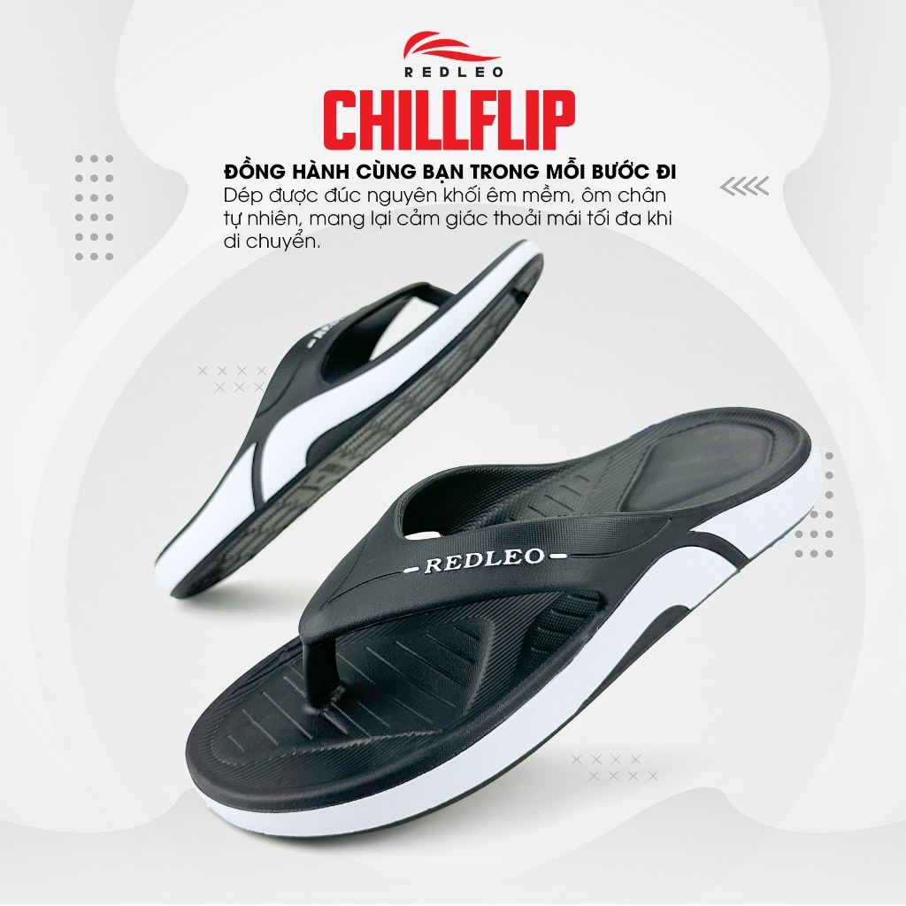Dép xỏ ngón REDLEO Chill – Dép Kẹp Đúc Nguyên Khối Siêu Nhẹ, EVA nguyên sinh êm mềm ôm vừa chân RL24