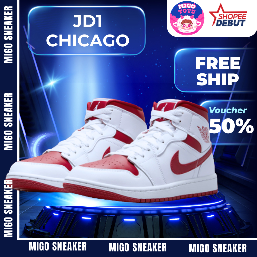 [HỎA TỐC] SNEAKER JD REVERSE CHICAGO - Đỏ Trắng - Giày thể thao, công ...