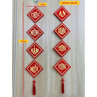 Câu Đối Tết 2026, Khánh Liễng Treo Tường Trang Trí, decor nhà cửa, Dải Liễn Nhung Đỏ sắc nét Chúc Mừng Năm Mới